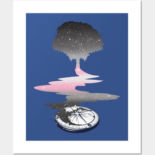 Demigirl Tree LGBT Pride Flag Posters and Art
